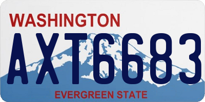 WA license plate AXT6683