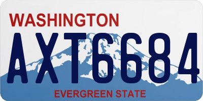 WA license plate AXT6684