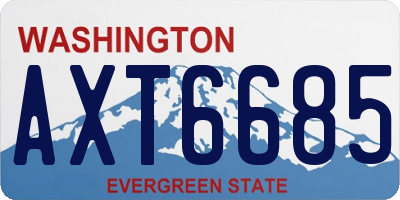 WA license plate AXT6685