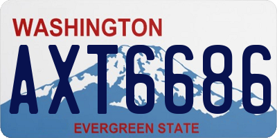 WA license plate AXT6686
