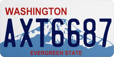 WA license plate AXT6687