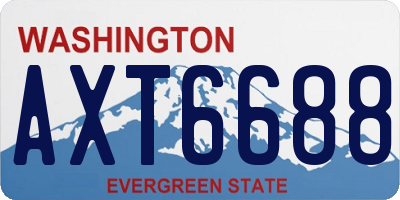 WA license plate AXT6688