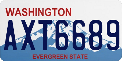 WA license plate AXT6689