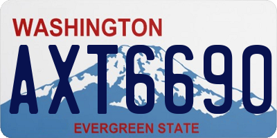 WA license plate AXT6690