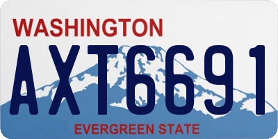 WA license plate AXT6691
