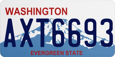 WA license plate AXT6693