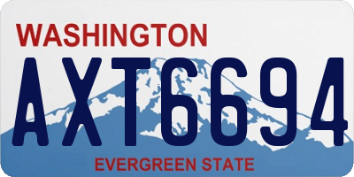 WA license plate AXT6694