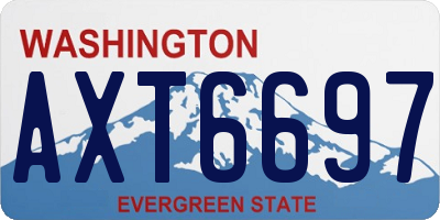 WA license plate AXT6697
