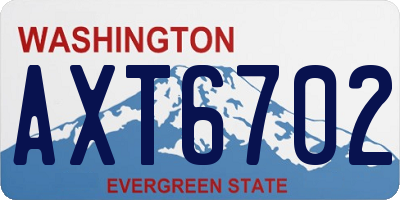 WA license plate AXT6702