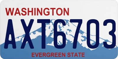 WA license plate AXT6703