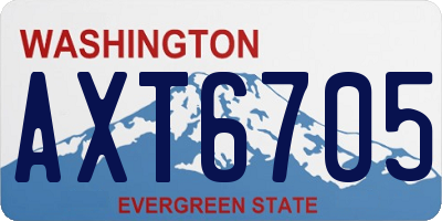 WA license plate AXT6705