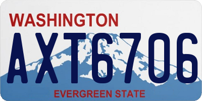 WA license plate AXT6706