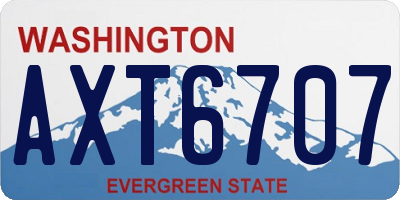WA license plate AXT6707