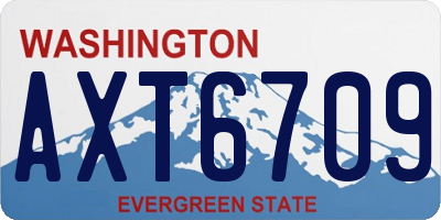 WA license plate AXT6709