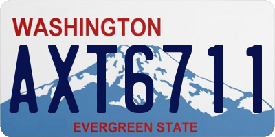 WA license plate AXT6711
