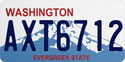 WA license plate AXT6712