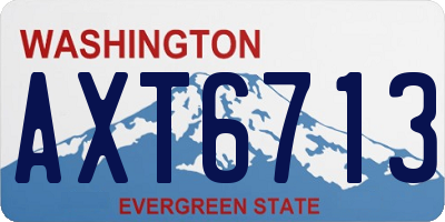 WA license plate AXT6713