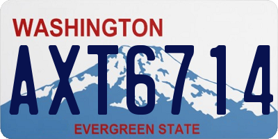 WA license plate AXT6714