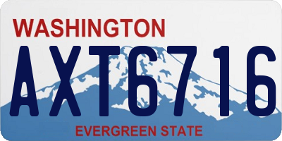 WA license plate AXT6716