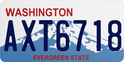 WA license plate AXT6718