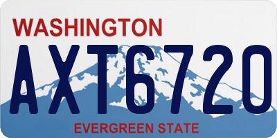 WA license plate AXT6720