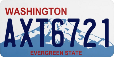 WA license plate AXT6721