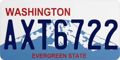WA license plate AXT6722