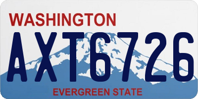 WA license plate AXT6726