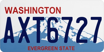 WA license plate AXT6727