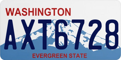 WA license plate AXT6728
