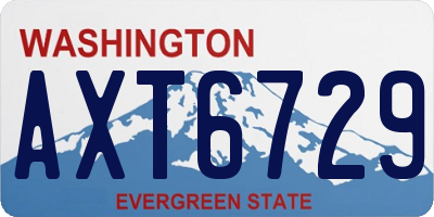 WA license plate AXT6729