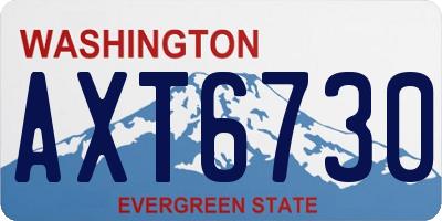 WA license plate AXT6730
