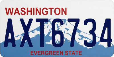 WA license plate AXT6734