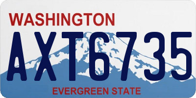 WA license plate AXT6735