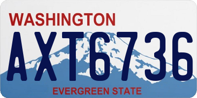 WA license plate AXT6736