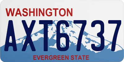 WA license plate AXT6737