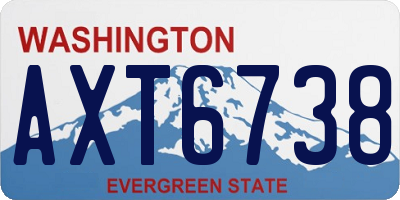 WA license plate AXT6738