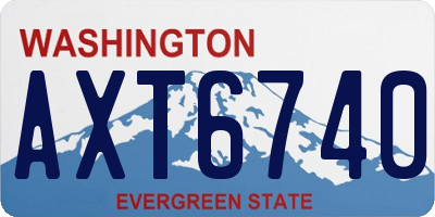 WA license plate AXT6740
