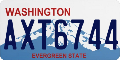 WA license plate AXT6744