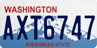 WA license plate AXT6747