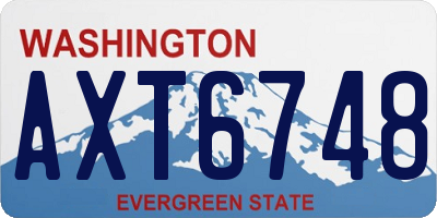 WA license plate AXT6748