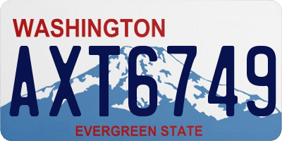 WA license plate AXT6749