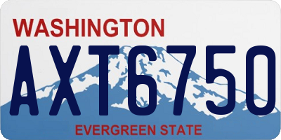 WA license plate AXT6750