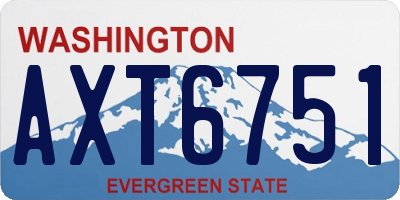 WA license plate AXT6751