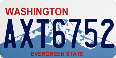WA license plate AXT6752