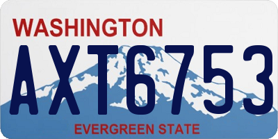 WA license plate AXT6753