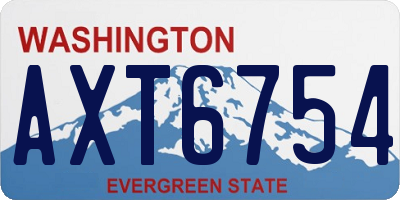 WA license plate AXT6754