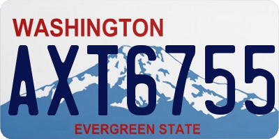 WA license plate AXT6755