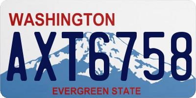 WA license plate AXT6758