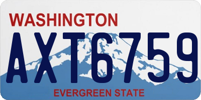 WA license plate AXT6759